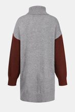 Load image into Gallery viewer, Color Block Turtleneck Sweater Dress
