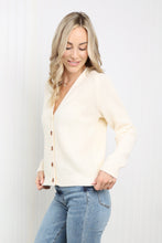 Load image into Gallery viewer, Heimish Full Size Button Front Ribbed Cardigan
