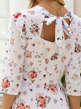 Load image into Gallery viewer, Floral Tie Back Puff Sleeve Dress
