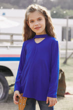 Load image into Gallery viewer, Girls Cutout Mock Neck Zip-Back Top
