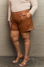 Load image into Gallery viewer, HEYSON Leather Baby Full Size High Waist Vegan Leather Shorts
