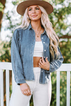 Load image into Gallery viewer, Button Down Collared Denim Jacket
