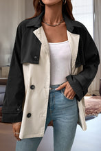 Load image into Gallery viewer, Contrast Color Button-Up Collared Neck Trench Coat
