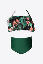 Load image into Gallery viewer, Printed Layered Halter Neck Two-Piece Swim Set
