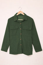 Load image into Gallery viewer, Pocketed Button Ribbed Textured Shirt
