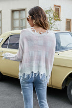 Load image into Gallery viewer, Plaid Frayed Trim V-Neck Sweater
