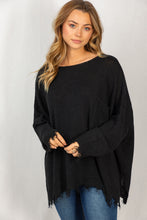 Load image into Gallery viewer, White Birch Full Size Distressed Knit Pullover with Pocket
