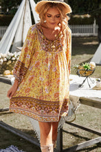 Load image into Gallery viewer, Bohemian Balloon Sleeve Dress DIBS BOHO
