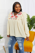Load image into Gallery viewer, ODDI Full Size Just Like Mama Embroidered Blouse
