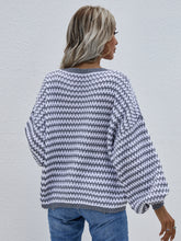 Load image into Gallery viewer, Striped Horizontal Ribbing Scoop Neck Sweater
