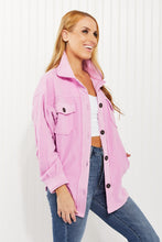 Load image into Gallery viewer, Zenana On the Lookout Elbow Patch Fleece Shacket in Mauve
