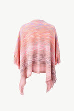 Load image into Gallery viewer, Heathered Boat Neck Fringed Poncho
