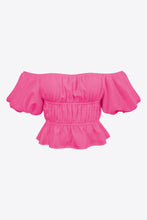 Load image into Gallery viewer, Square Neck Balloon Sleeve Cropped Blouse
