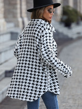 Load image into Gallery viewer, Houndstooth Side Slit Jacket with Breast Pockets
