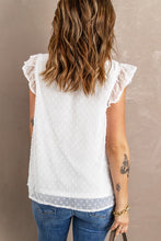 Load image into Gallery viewer, Swiss Dot Flutter Sleeve Round Neck Top
