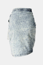 Load image into Gallery viewer, Acid Wash Denim T-Shirt and Side Tie Skirt Set
