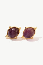 Load image into Gallery viewer, 18K Gold Plated Natural Stone Stud Earrings
