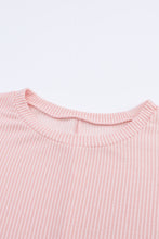 Load image into Gallery viewer, Round Neck Ribbed Long Sleeve Blouse with Pocket

