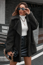 Load image into Gallery viewer, Button Front Lapel Collar Teddy Coat
