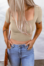 Load image into Gallery viewer, Lace-Up Square Neck Crop Top
