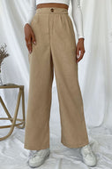Pleated Wide Leg Pants with Pockets