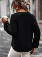 Load image into Gallery viewer, Seam Detail V-Neck Lantern Sleeve Top
