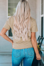 Load image into Gallery viewer, Striped Contrast T-Shirt with Breast Pocket
