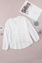 Load image into Gallery viewer, Spliced Lace High-Low Blouse
