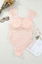 Load image into Gallery viewer, Ruched Sweetheart Neck Lace Bodysuit
