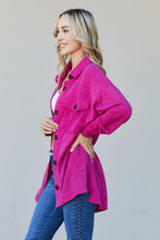 Load image into Gallery viewer, Zenana Full Size Jacquard Shacket in Magenta
