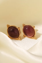 Load image into Gallery viewer, 18K Gold Plated Natural Stone Stud Earrings
