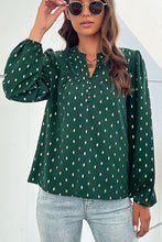 Load image into Gallery viewer, Printed Buttoned Puff Sleeve Blouse
