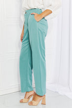 Load image into Gallery viewer, Blumin Apparel Take Me Away Full Size Straight Leg Pants in Seafoam
