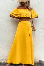 Load image into Gallery viewer, Layered Crop Top and Split Maxi Skirt Set
