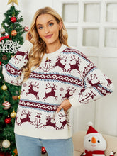 Load image into Gallery viewer, Christmas Reindeer Dropped Shoulder Sweater
