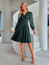 Load image into Gallery viewer, Swiss Dot Long Sleeve Surplice Dress

