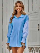 Load image into Gallery viewer, Contrast Lantern Sleeve Shirt
