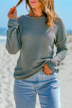 Load image into Gallery viewer, Waffle-Knit Dropped Shoulder Top
