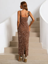 Load image into Gallery viewer, Sequin Back Slit Maxi Dress
