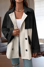Load image into Gallery viewer, Contrast Color Button-Up Collared Neck Trench Coat
