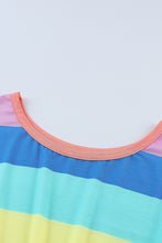 Load image into Gallery viewer, Multicolored Stripe Round Neck Romper
