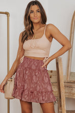 Load image into Gallery viewer, Floral Applique Smocked Paperbag Waist Skirt
