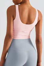 Load image into Gallery viewer, Side Drawstring Scoop Neck Sports Tank

