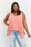 Zenana Feel The Sun Full Size Shark Bite Hem Top