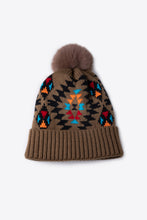Load image into Gallery viewer, Geometric Pom-Pom Cuffed Beanie
