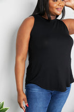 Load image into Gallery viewer, Zenana Full Size Round Neck Tunic Tank Top in Black
