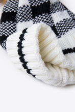 Load image into Gallery viewer, Plaid Pom-Pom Knit Beanie
