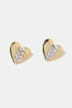 Load image into Gallery viewer, Inlaid Glass Heart-Shaped Stud Earrings
