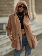 Open Front Teddy Hooded Jacket