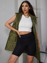 Load image into Gallery viewer, Zip Up Longline Puffer Vest with Pockets
